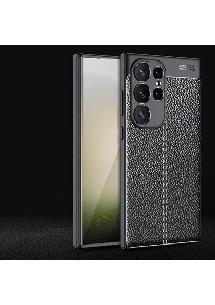 Samsung A34 Siyah Suni Deri Focus Telefon Kılıfı