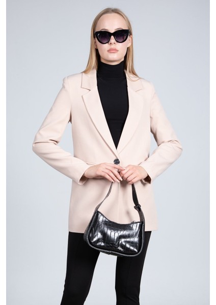 Taş Tek Düğmeli Blazer Ceket