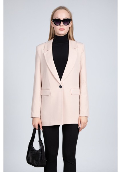 Taş Tek Düğmeli Blazer Ceket