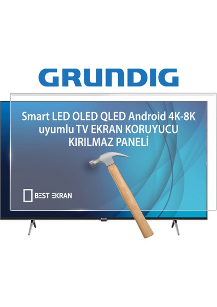 Grundig 49" Inç 124 Ekran Smart LED OLED QLED Android 4K-8K Televizyon Tv Ekran Koruyucu