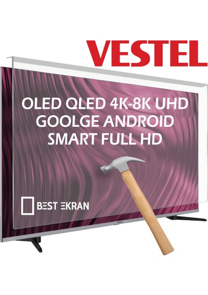 Vestel 50" Inc 126 Ekran Tv Ekran Koruyucu Smart Uhd 4k-8k OLED QLED Qned Android