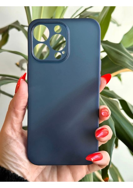 iPhone 13 Pro Ultra İnce Mat Lacivert Silikon Kılıf modelleri