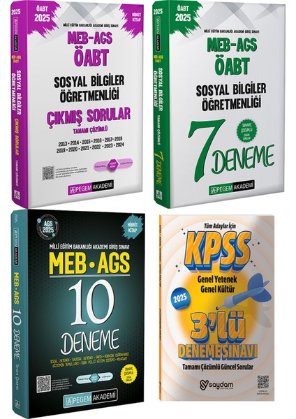 2025 Meb-Ags Öabt Sosyal Bilgiler Öğretmenliği Çözümlü 7 Deneme / Çıkmış Sorular / Ags Çözümlü 10 Deneme