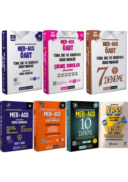 2025 Meb-Ags Öabt Türk Dili Soru Bankası / 10+7 Deneme / Çıkmış Sorular (Sözel Sayısal Yetenek / Mevzuat)