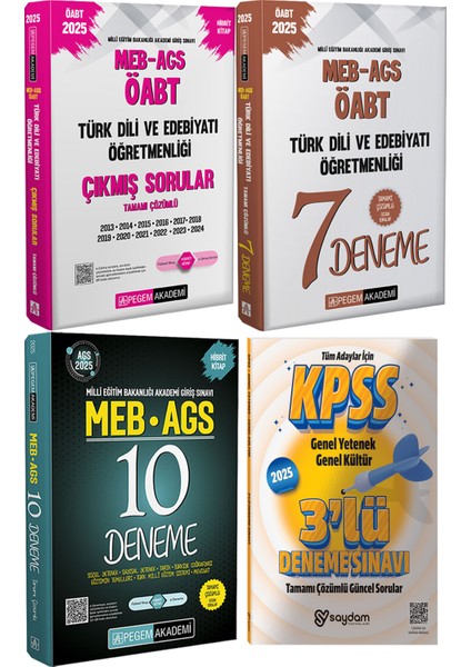 2025 Meb-Ags Öabt Türk Dili Ve Edebiyatı Çözümlü 7 Deneme / Çıkmış Sorular / Ags Çözümlü 10 Deneme