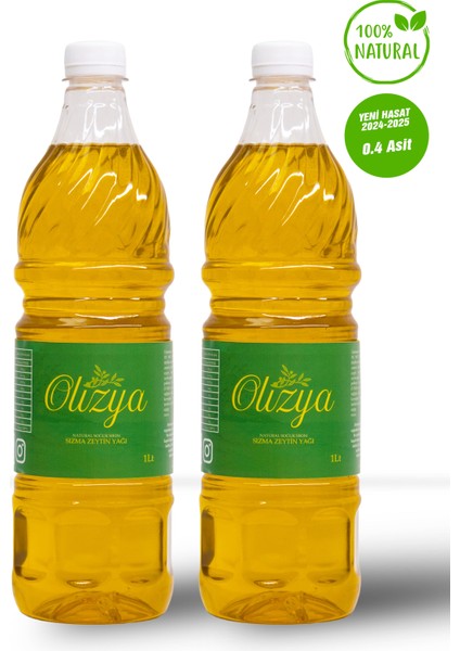 2’li Soğuk Sıkım Doğal Zeytinyağı 1 Litre (Toplam 2 Litre) – Katkısız ve Bebekler Için Uygun