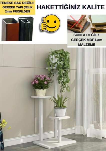 Miami Model Çok Katlı Metal Saksı Çiçek Bitki 3 Kat Stand (1 ADET FİYATI) Salon Oturma Balkon