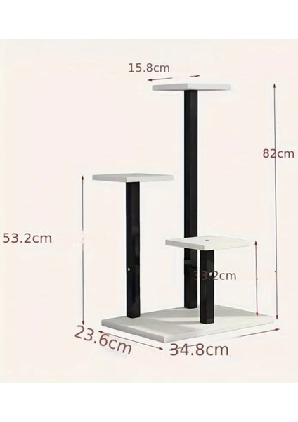 Miami Model Çok Katlı Metal Saksı Çiçek Bitki 3 Kat Stand (1 ADET FİYATI) Salon Oturma Balkon