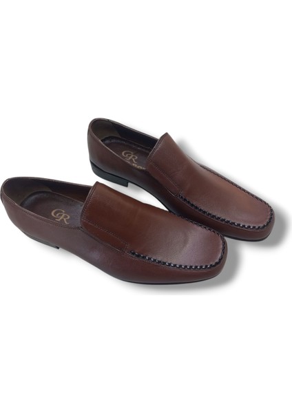 GR0278 Deri Kösele Taban Rok Model Saraçlı Loafer Erkek Ayakkabı