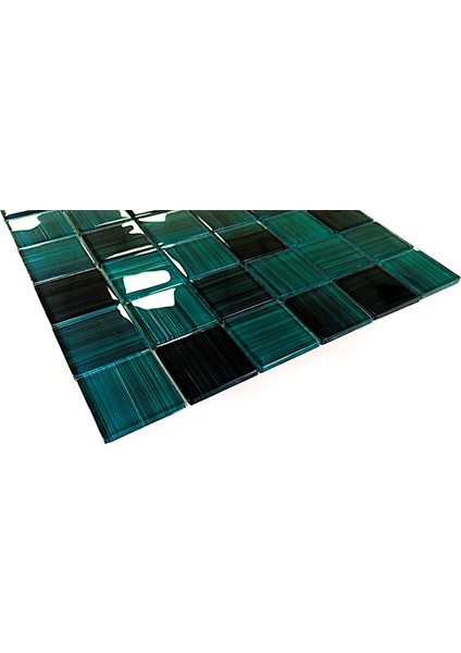 Mutfak Tezgah Arası, Banyo, Havuz, Sauna, Spa ve Iç ve Dış Dekorasyonda Tüm Yüzeyler Için, 48X48 mm. Turkuaz, 30X30 cm. Fileli Kristal Cam Mozaik. ( 11 File Karo = 1 M2 Fiyatıdır ) fiyatları