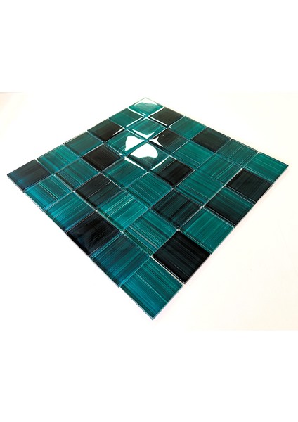 Mutfak Tezgah Arası, Banyo, Havuz, Sauna, Spa ve Iç ve Dış Dekorasyonda Tüm Yüzeyler Için, 48X48 mm. Turkuaz, 30X30 cm. Fileli Kristal Cam Mozaik. ( 11 File Karo = 1 M2 Fiyatıdır ) fırsatları