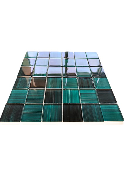 Mutfak Tezgah Arası, Banyo, Havuz, Sauna, Spa ve Iç ve Dış Dekorasyonda Tüm Yüzeyler Için, 48X48 mm. Turkuaz, 30X30 cm. Fileli Kristal Cam Mozaik. ( 11 File Karo = 1 M2 Fiyatıdır ) indirimleri