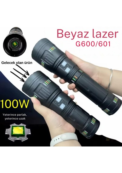 LED Şarjlı El Feneri – Güçlü Aydınlatma, Su Geçirmez, Power Bank Özellikli