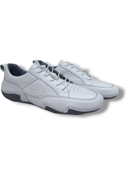 Gr0282 Deri Özel Giydirme Deri Asimetrik Kauçuk Taban Beyaz Erkek Yürüyüş Ayakkabısı fırsatları