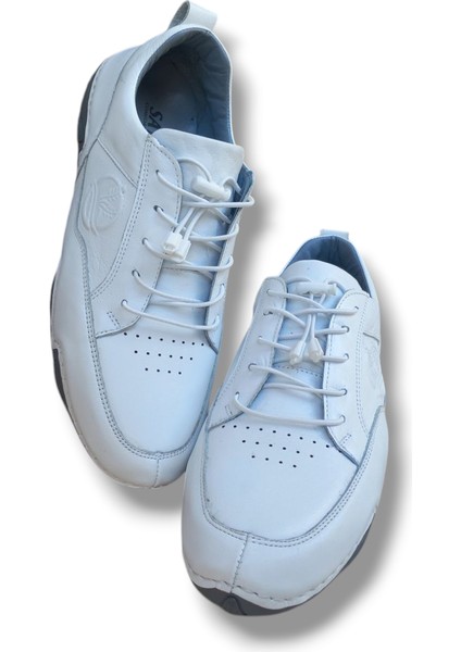 Gr0282 Deri Özel Giydirme Deri Asimetrik Kauçuk Taban Beyaz Erkek Yürüyüş Ayakkabısı indirimleri