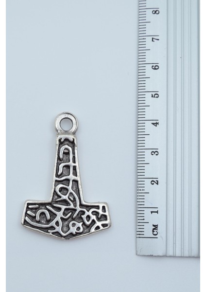 Thor Mjollnir Hammer Deri ip Kolye - Gümüş Kaplama - Kadın Erkek Kolye - No:839