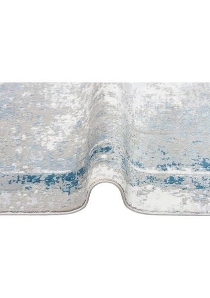 VR 17 GREY BLUE XW - VERONA - Yumuşak İpeksi Tuşeli Yüksek Alçak Oymalı Modern İnce Makine Halısı