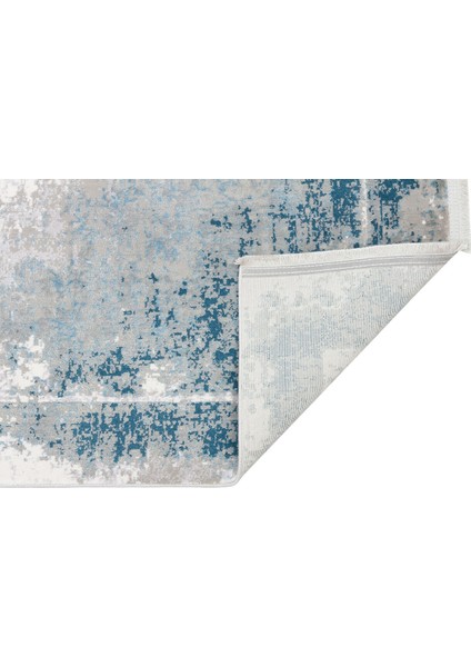 VR 17 GREY BLUE XW - VERONA - Yumuşak İpeksi Tuşeli Yüksek Alçak Oymalı Modern İnce Makine Halısı