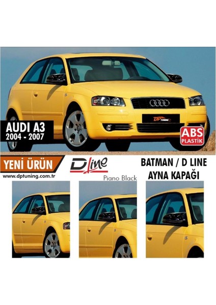 Audı A3 03-07 Yarasa Ayna Kapağı P.black