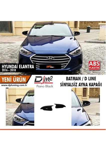 Hyundaı Elantra 2016-2018 Sinyalsiz Yarasa Ayna Kapağı P.black