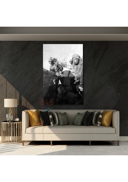 Cephede Atatürk Görseli Cam Tablo Cesur Atatürk Duvar Tablosu Ev Ofis Dekoru