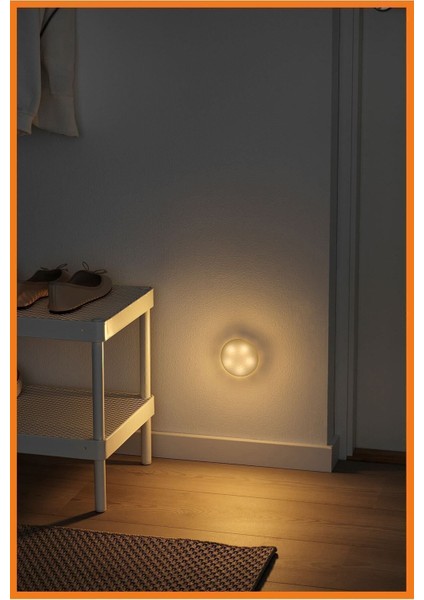 Molgan Çocuk Duvar Lambası LED Gece Sensörlü 8 cm Beyaz