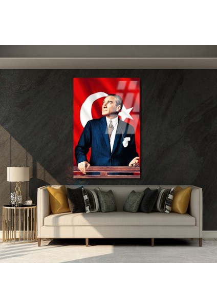 Atatürk ve Bayrak Cam Tablo Modeli Sınıf Tablosu Okul Ev Ofis Tablosu modelleri