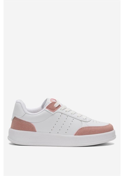 Unisex Düz Hafif Taban Günlük Sneaker Ayakkabı BEYAZ - PUDRA