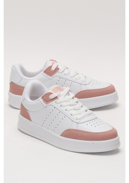 Unisex Düz Hafif Taban Günlük Sneaker Ayakkabı BEYAZ - PUDRA fiyatları