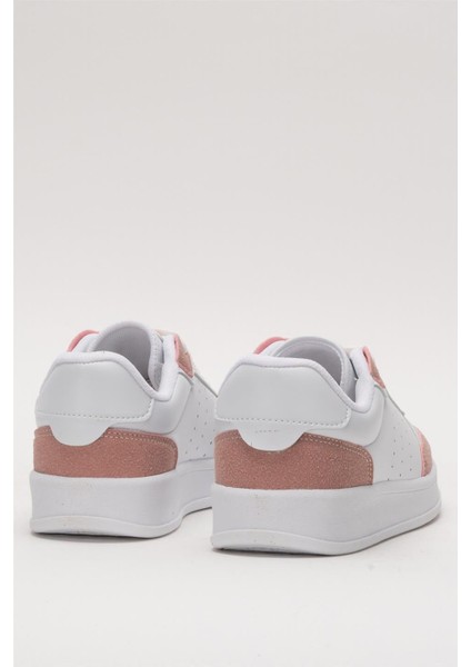 Unisex Düz Hafif Taban Günlük Sneaker Ayakkabı BEYAZ - PUDRA fırsatları