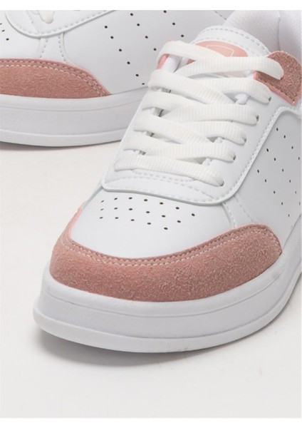Unisex Düz Hafif Taban Günlük Sneaker Ayakkabı BEYAZ - PUDRA indirimleri