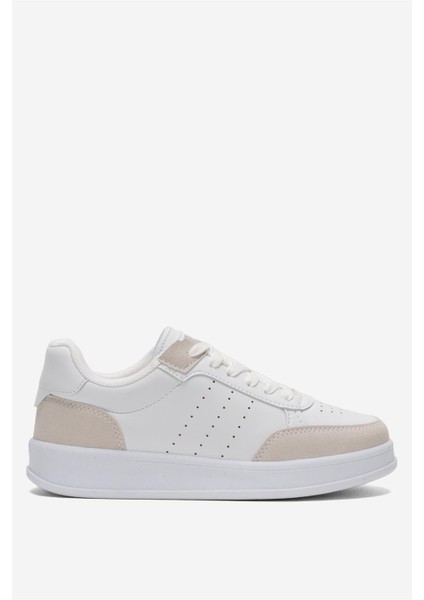 Unisex Düz Hafif Taban Günlük Sneaker Ayakkabı BEYAZ - BEJ