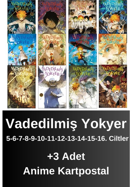 Vadedilmiş Yokyer 5. 6. 7. 8. 9. 10. 11. 12. 13. 14. 15. 16. Ciltler (12 Kitap) | Anime Kartpostallar - Kaiu Şirai