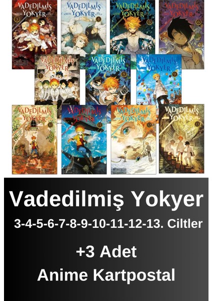 Vadedilmiş Yokyer 3. 4. 5. 6. 7. 8. 9. 10. 11. 12. 13. Ciltler (11 Kitap) | Anime Kartpostallar - Kaiu Şirai