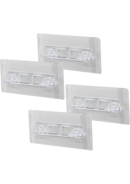 4pcs Raf Ayak Aparatı Şeffaf Pvc Yapışkanlı + Vidalanabilir 2X10CM (4604)