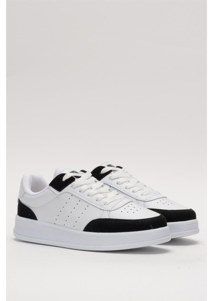 Unisex Düz Hafif Taban Günlük Sneaker Ayakkabı BEYAZ - SİYAH modelleri