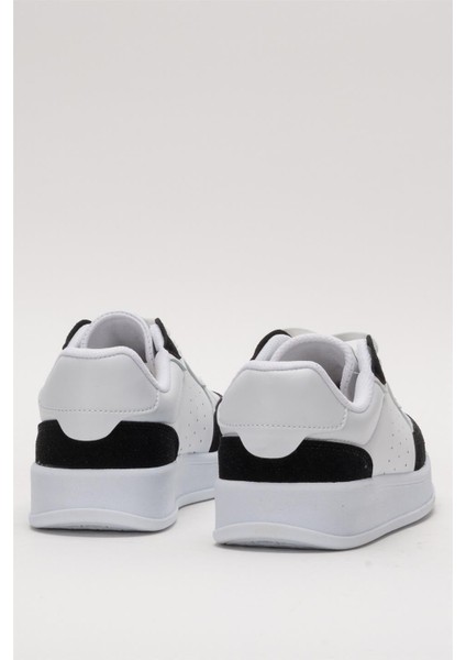 Unisex Düz Hafif Taban Günlük Sneaker Ayakkabı BEYAZ - SİYAH fırsatları