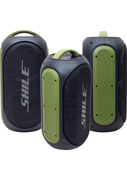 Shile SL-2019A El Mikrofonlu-2 Mik Giriş -2 Gitar Girişli Kumandalı Usb/sd/bt/fm Işıklı Taşınabilir Şarjlı Seyyar Anfi (4604)