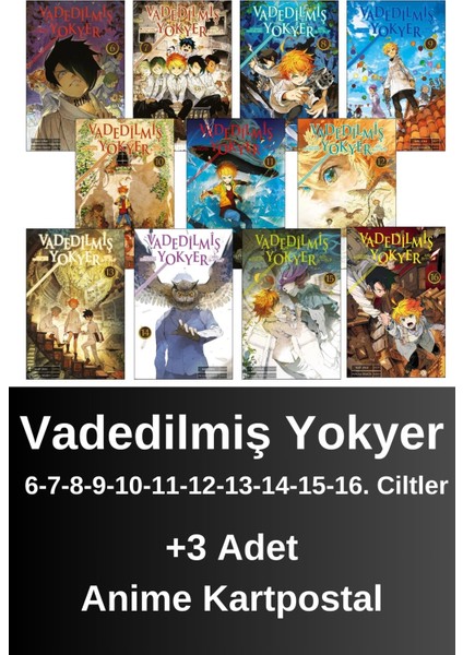 Vadedilmiş Yokyer 6. 7. 8. 9. 10. 11. 12. 13. 14. 15. 16. Ciltler (11 Kitap) | Anime Kartpostallar - Kaiu Şirai
