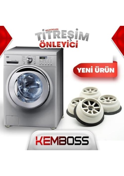 Amaşır Bulaşık Makinesi Ayağı Altlığı Titreşim Önleyici Ayak Kaydırmaz Yükseltici Vantuzlu 4 Adet