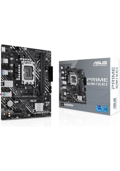 Prıme H610M-F D4 R2.0 Intel H610 LGA1700 Ddr4 3200 HDMI M2 Usb3.2 Matx Asus 5x Protectıon Iıı, Armoury Crate, Aı Suite 3