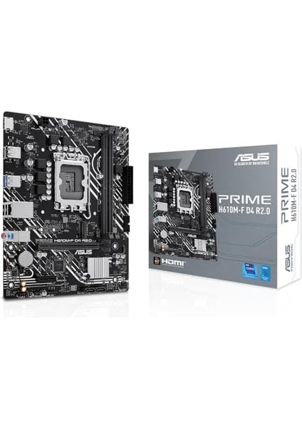 Prıme H610M-F D4 R2.0 Intel H610 LGA1700 Ddr4 3200 HDMI M2 Usb3.2 Matx Asus 5x Protectıon Iıı, Armoury Crate, Aı Suite 3