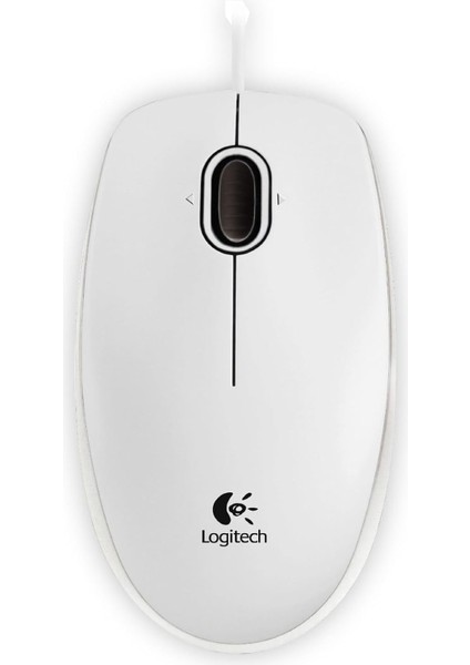 B100 Optik USB Kablolu Mouse, Sağ ve Sol Elle Kullanıma Uygun, Windows, Linux ve Mac ile Uyumlu, Beyaz