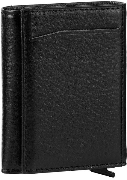 Deri Mekanizmalı Cüzdan/kartlık Siyah fırsatları