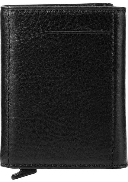 Deri Mekanizmalı Cüzdan/kartlık Siyah indirimleri