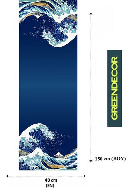 Bohem Çiçek Yaprak Dalga Deniz Güneş Okyanus Su Ay Desenli Özel Tasarım Runner Dijital Baskılı Masa Örtüsü Masa Runner fiyatları