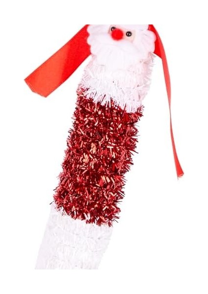 Yılbaşı Ağaç Süsü Noel Baba Figürlü Baston Kırmızı-Beyaz 13 x 35 cm .