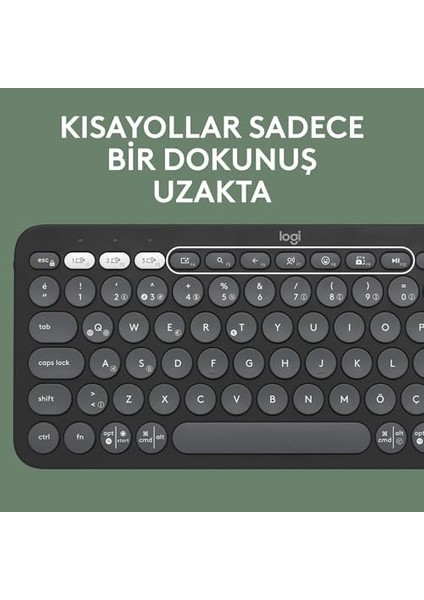 Pebble 2 Set Çoklu Cihaz Özellikli Sessiz Kablosuz Türkçe Q Klavye ve Mouse Seti - Siyah