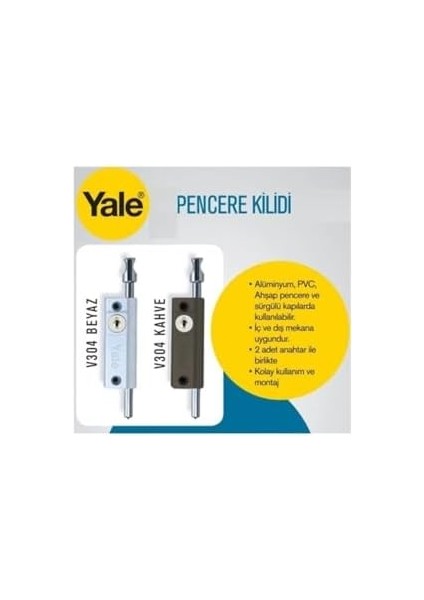 V304 Pencere Kapı Emniyet Kilidi Kahverengi
