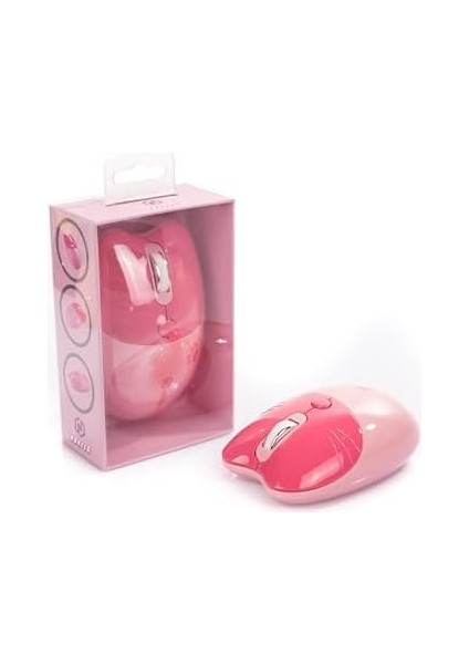 Sevimli Kedi Kablosuz Pembe Mouse Bluetooth + 2.4g Dual Mode